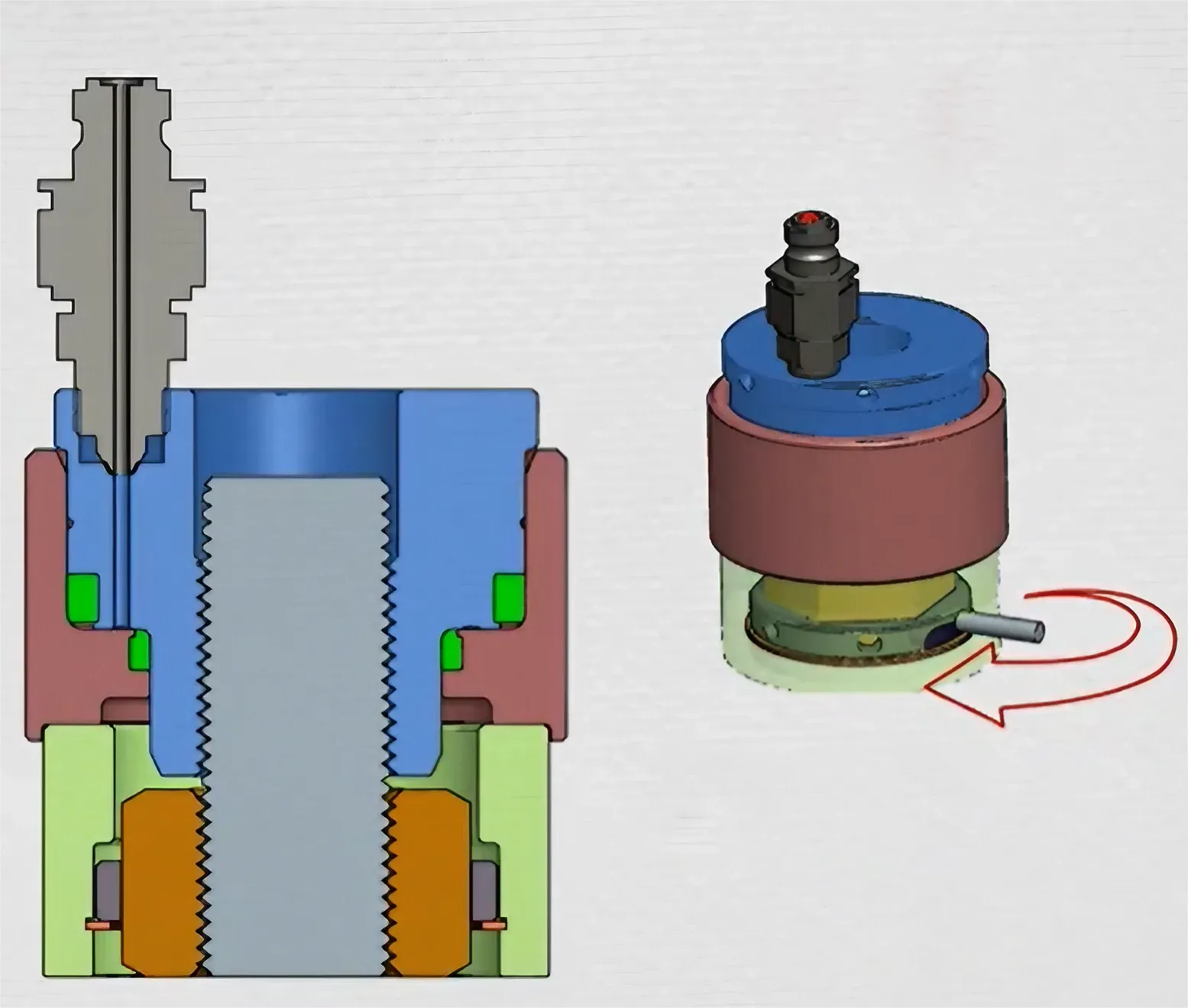Internal working structure of Hydraulic bolt tensions Internal working structure of Hydraulic bolt tensions